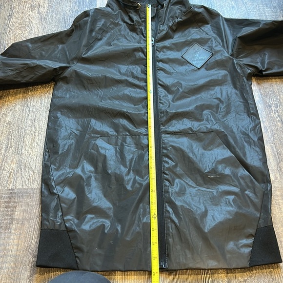 ✌️Dutch Bros Black Reflective Hooded Rain Jacket X-SMALL DB 1992 RARE - Picture 7 of 15